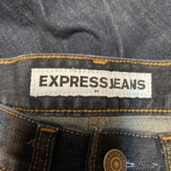 Express Slim Fit Straight Leg Dark Wash Blue Jeans Men's Size 28 x 32 - Picture 2 of 6
